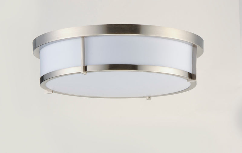 Maxim 10270WTSN Three Light Flush Mount, Satin Nickel