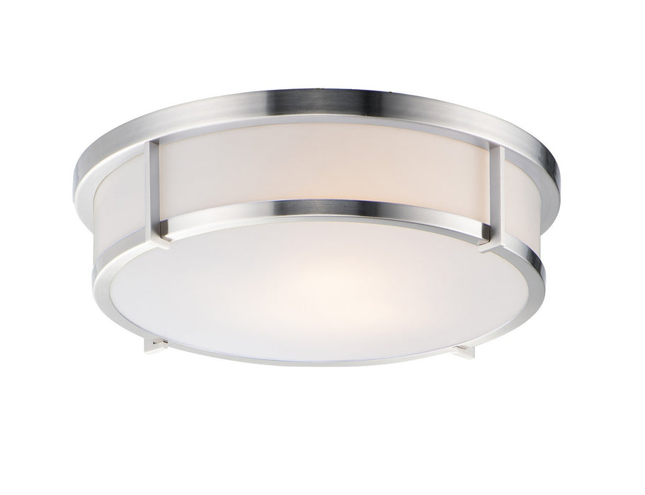 Maxim 10270WTSN Three Light Flush Mount, Satin Nickel