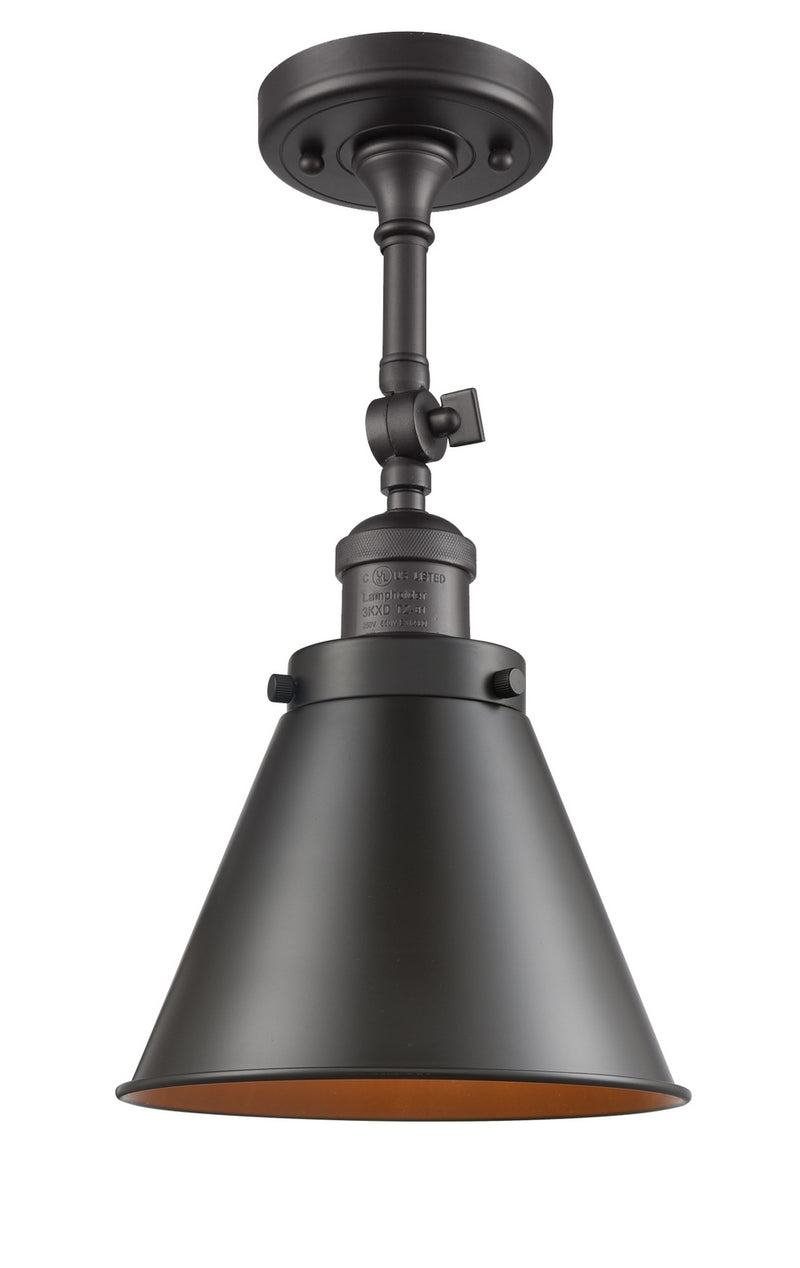 Innovations 201F-OB-M13-OB One Light Semi-Flush Mount, Oil Rubbed Bronze