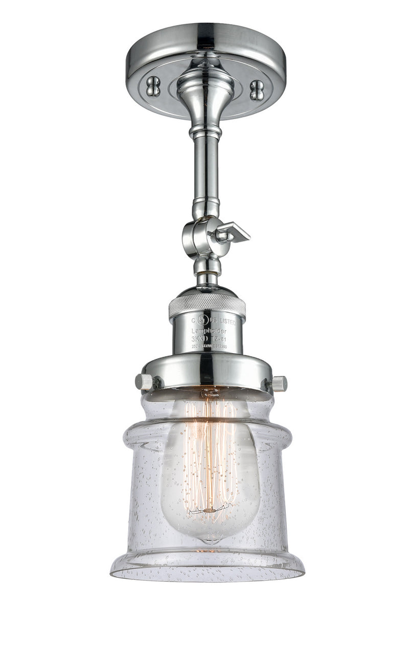Innovations 201F-PC-G184S One Light Semi-Flush Mount, Polished Chrome