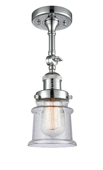 Innovations 201F-PC-G184S One Light Semi-Flush Mount, Polished Chrome