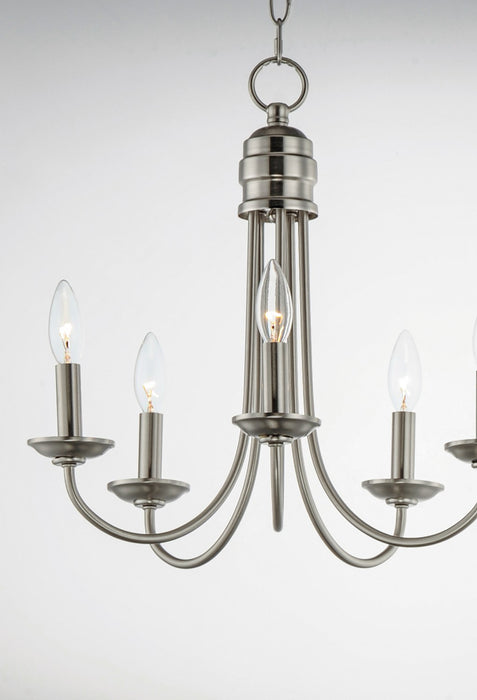 Maxim 10345SN Five Light Chandelier, Satin Nickel