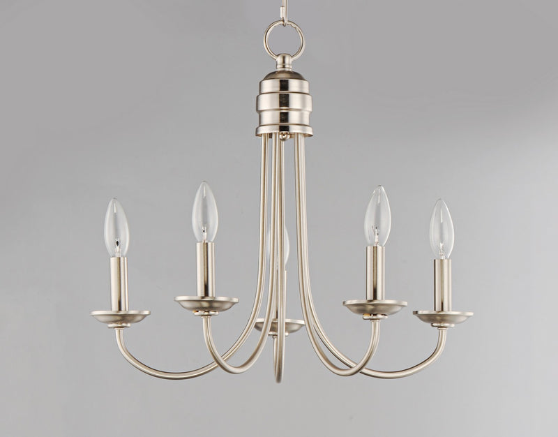 Maxim 10345SN Five Light Chandelier, Satin Nickel