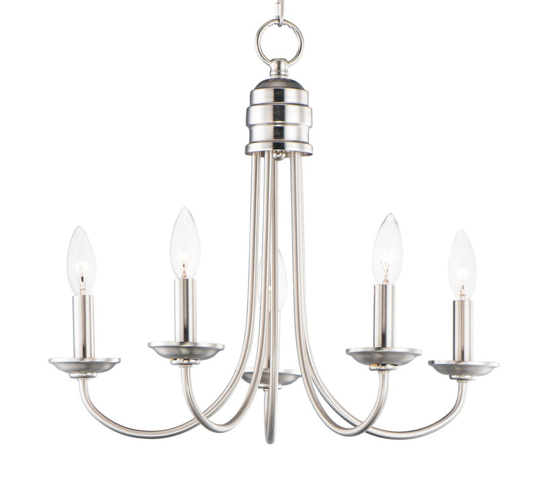 Maxim 10345SN Five Light Chandelier, Satin Nickel