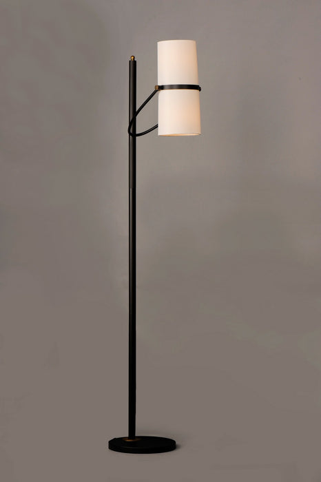 Maxim 11104OFBZAB Two Light Floor Lamp, Bronze / Antique Brass