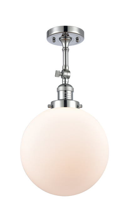 Innovations 201F-PC-G201-10 One Light Semi-Flush Mount, Polished Chrome