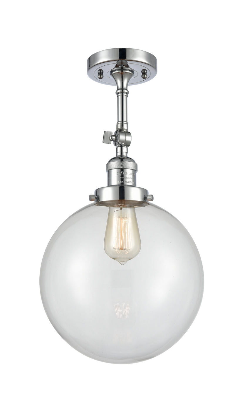 Innovations 201F-PC-G202-10 One Light Semi-Flush Mount, Polished Chrome