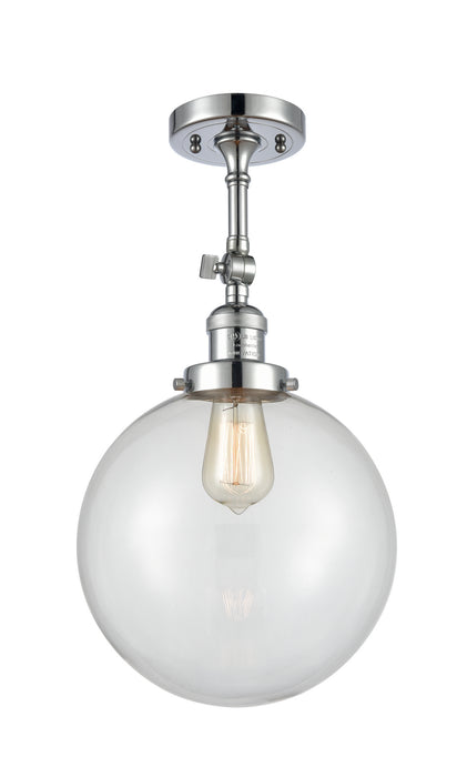 Innovations 201F-PC-G202-10 One Light Semi-Flush Mount, Polished Chrome