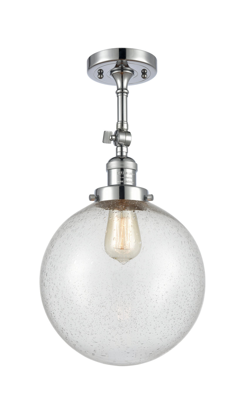 Innovations 201F-PC-G204-10 One Light Semi-Flush Mount, Polished Chrome