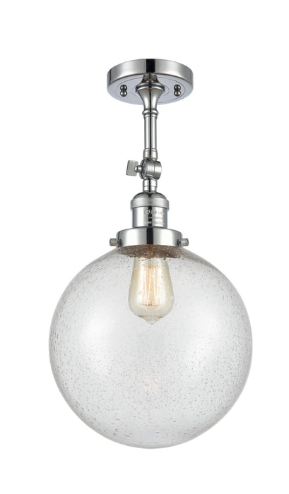 Innovations 201F-PC-G204-10 One Light Semi-Flush Mount, Polished Chrome