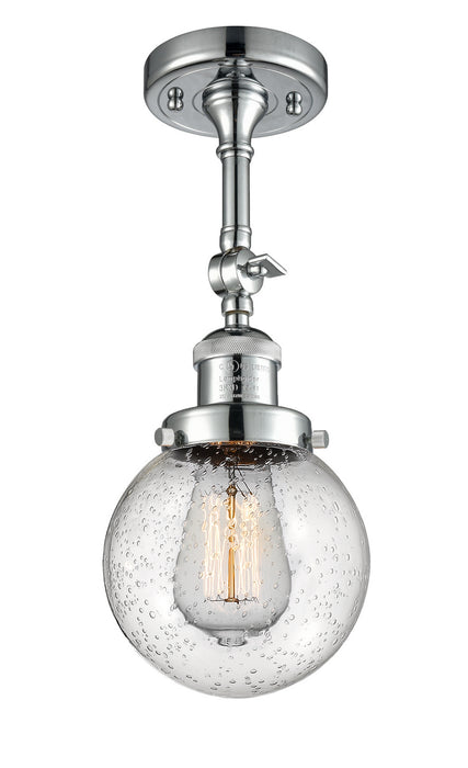 Innovations 201F-PC-G204-6 One Light Semi-Flush Mount, Polished Chrome