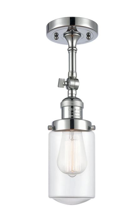 Innovations 201F-PC-G312 One Light Semi-Flush Mount, Polished Chrome