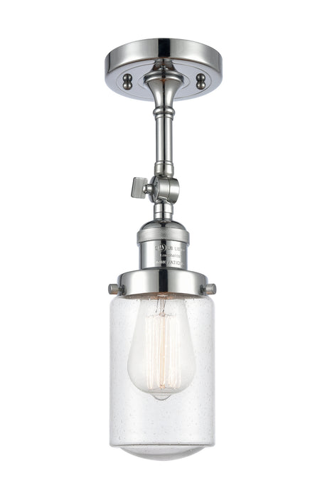 Innovations 201F-PC-G314 One Light Semi-Flush Mount, Polished Chrome