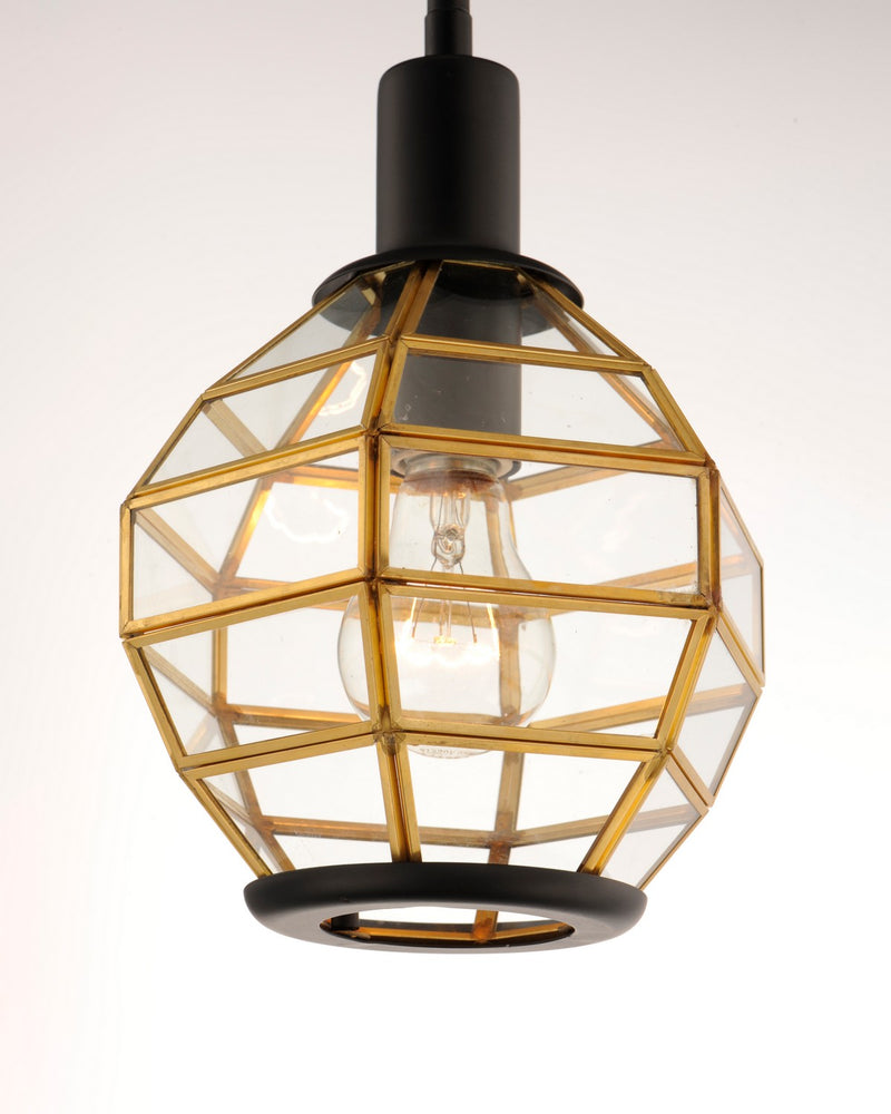 Maxim 11541BKBUB One Light Mini Pendant, Black / Burnished Brass