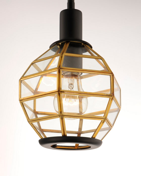 Maxim 11541BKBUB One Light Mini Pendant, Black / Burnished Brass