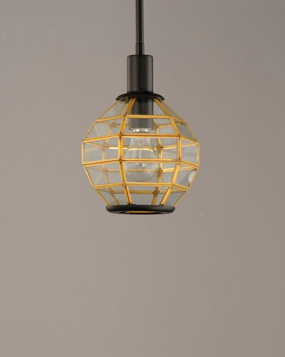Maxim 11541BKBUB One Light Mini Pendant, Black / Burnished Brass