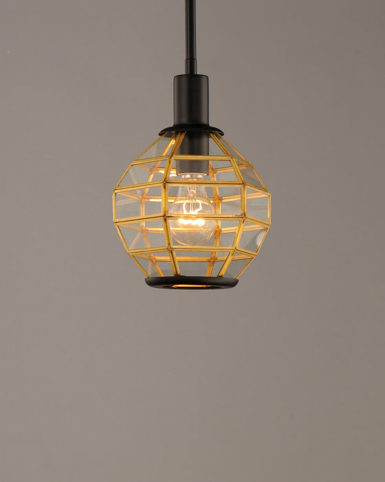 Maxim 11541BKBUB One Light Mini Pendant, Black / Burnished Brass