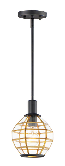 Maxim 11541BKBUB One Light Mini Pendant, Black / Burnished Brass