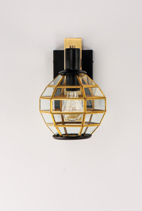 Maxim 11543BKBUB One Light Outdoor Wall Lantern, Black / Burnished Brass