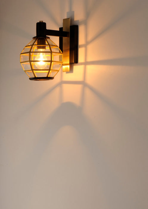 Maxim 11543BKBUB One Light Outdoor Wall Lantern, Black / Burnished Brass
