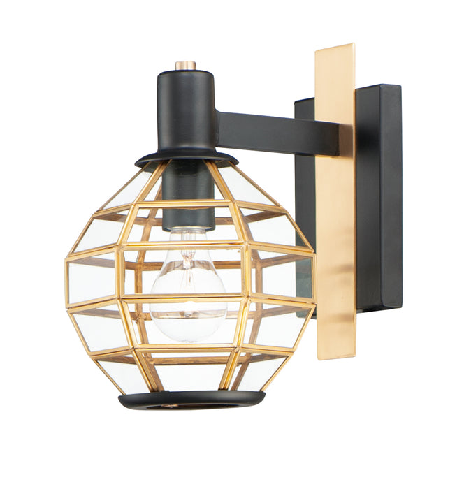Maxim 11543BKBUB One Light Outdoor Wall Lantern, Black / Burnished Brass