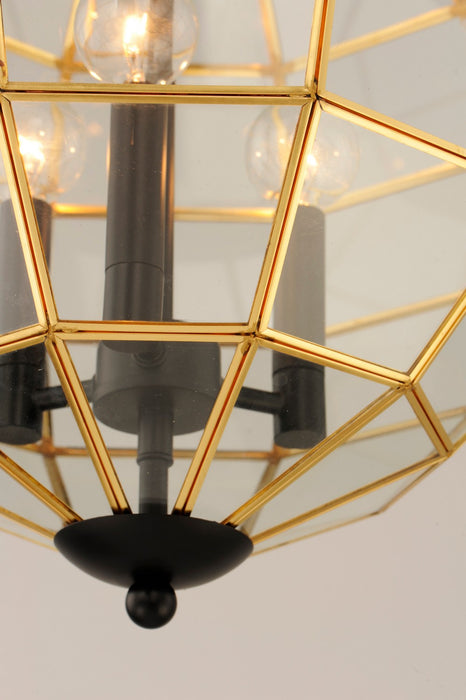 Maxim 11546BKBUB Three Light Pendant, Black / Burnished Brass