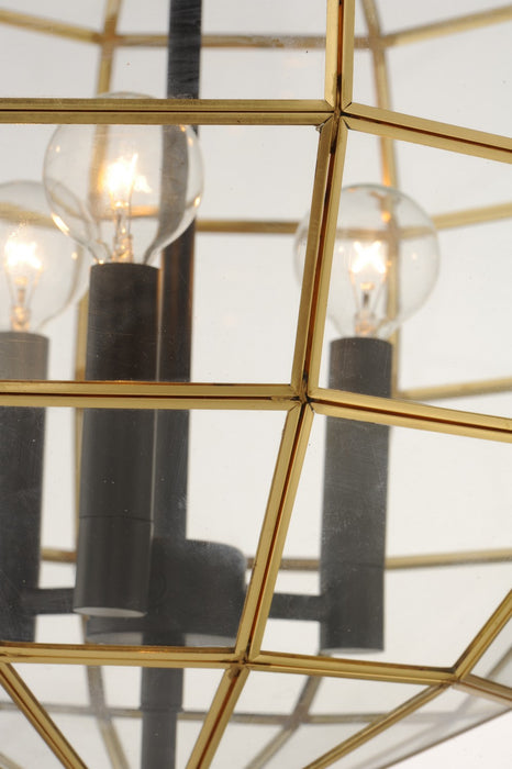 Maxim 11546BKBUB Three Light Pendant, Black / Burnished Brass