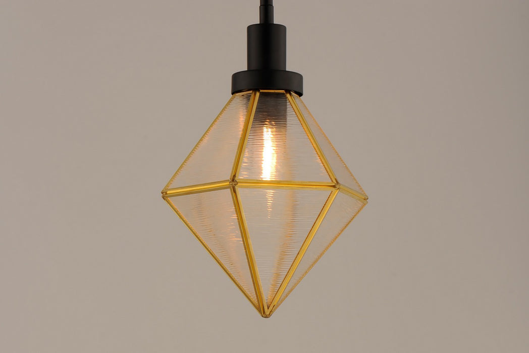 Maxim 11555BKBUB One Light Pendant, Black / Burnished Brass