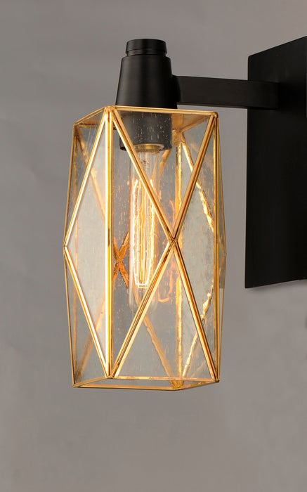 Maxim 11563CDBKBUB One Light Outdoor Wall Lantern, Black / Burnished Brass