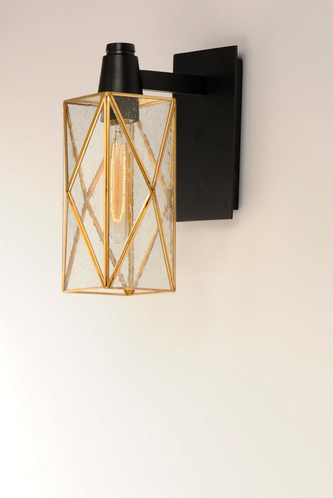 Maxim 11563CDBKBUB One Light Outdoor Wall Lantern, Black / Burnished Brass