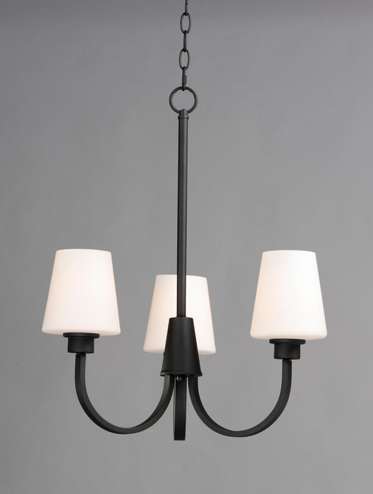 Maxim 11823SWBK Three Light Chandelier, Black