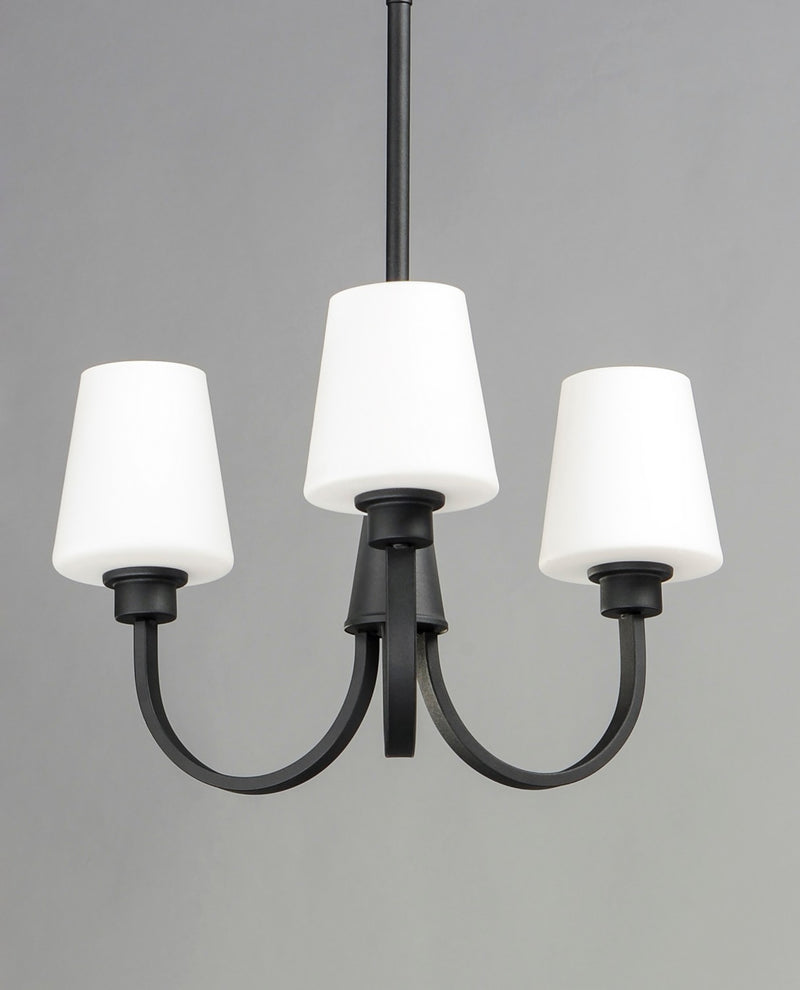 Maxim 11823SWBK Three Light Chandelier, Black