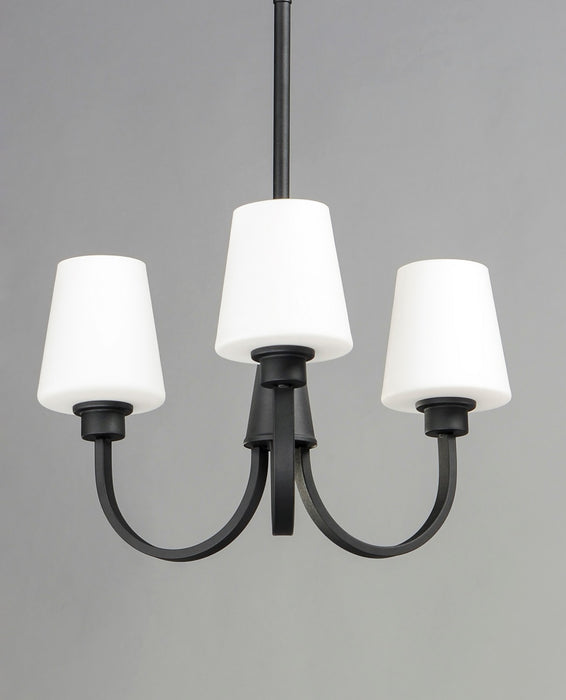 Maxim 11823SWBK Three Light Chandelier, Black