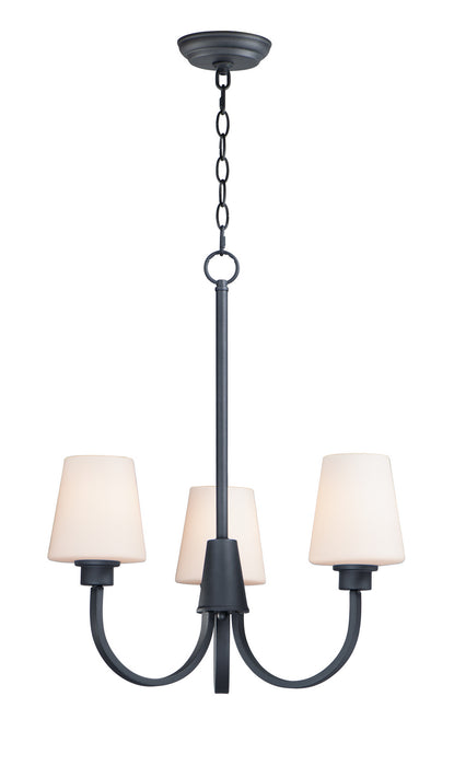 Maxim 11823SWBK Three Light Chandelier, Black