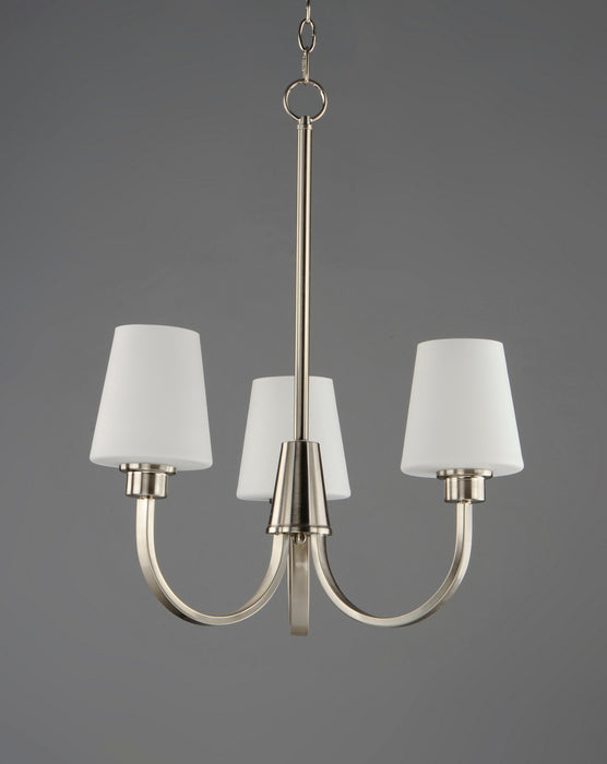 Maxim 11823SWSN Three Light Chandelier, Satin Nickel