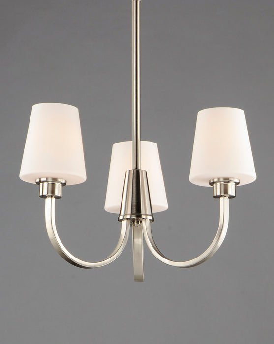 Maxim 11823SWSN Three Light Chandelier, Satin Nickel