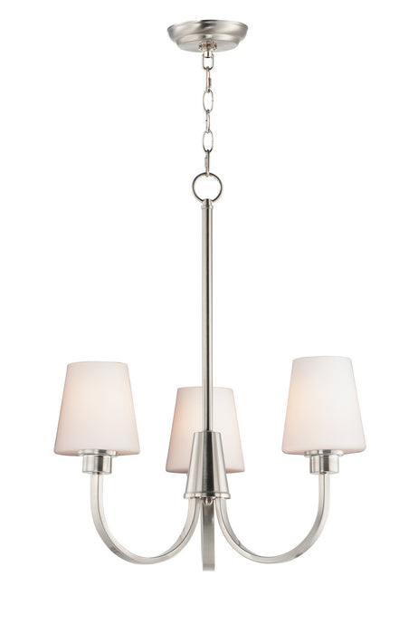 Maxim 11823SWSN Three Light Chandelier, Satin Nickel