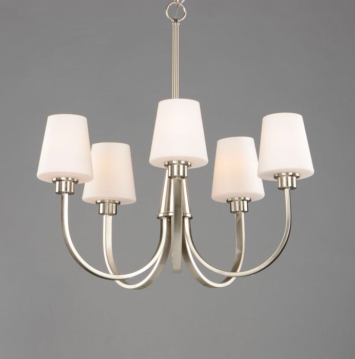 Maxim 11825SWSN Five Light Chandelier, Satin Nickel
