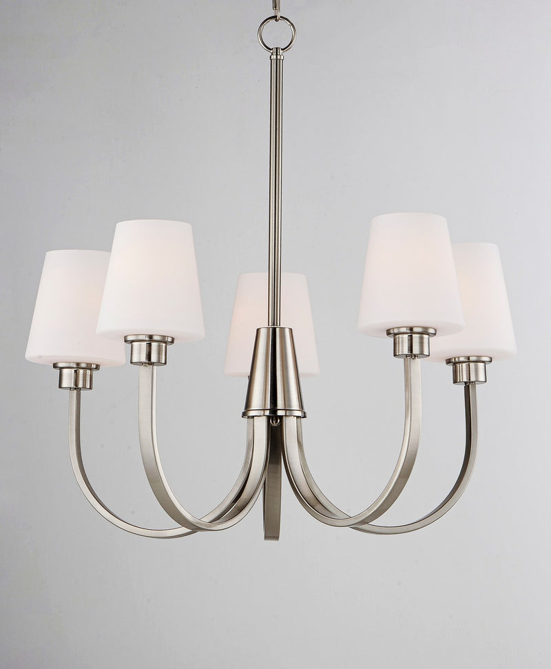 Maxim 11825SWSN Five Light Chandelier, Satin Nickel