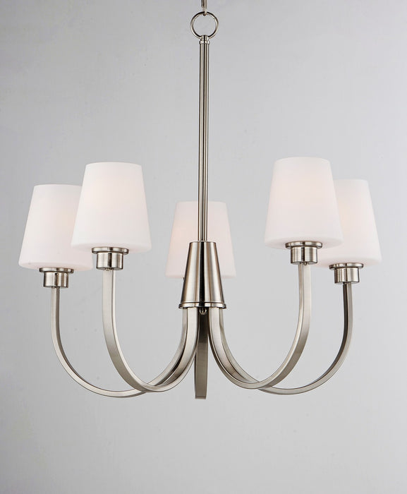 Maxim 11825SWSN Five Light Chandelier, Satin Nickel