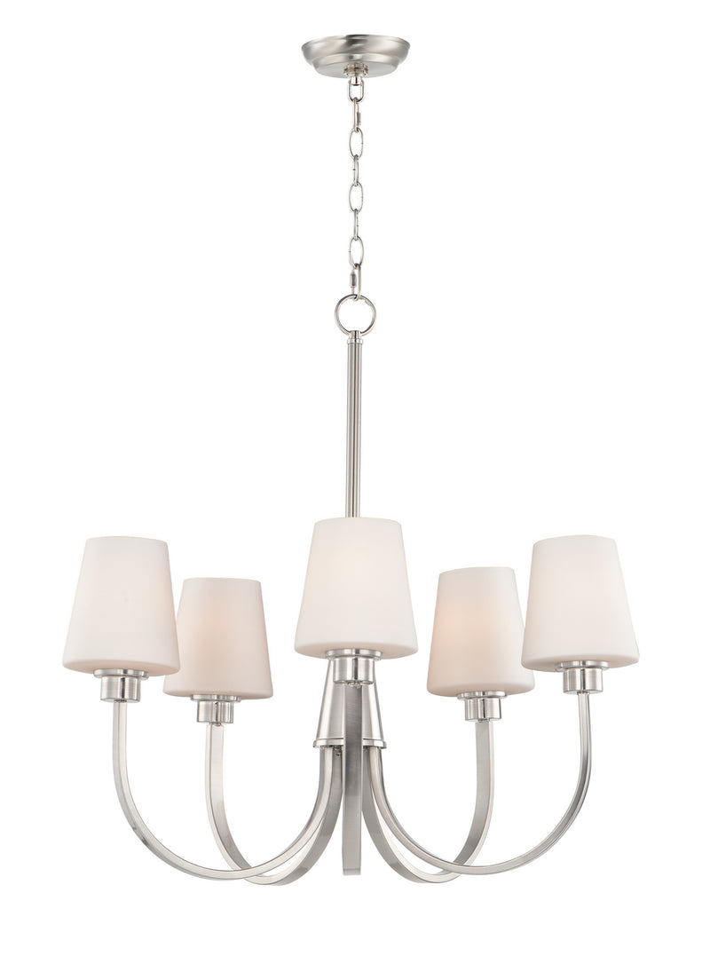 Maxim 11825SWSN Five Light Chandelier, Satin Nickel