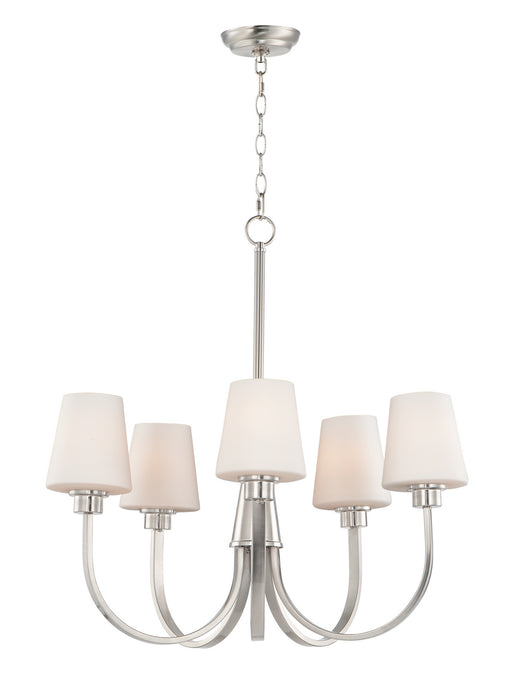 Maxim 11825SWSN Five Light Chandelier, Satin Nickel