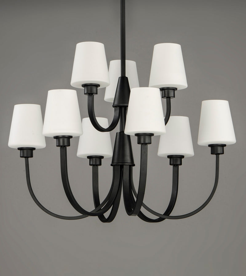 Maxim 11826SWBK Nine Light Chandelier, Black