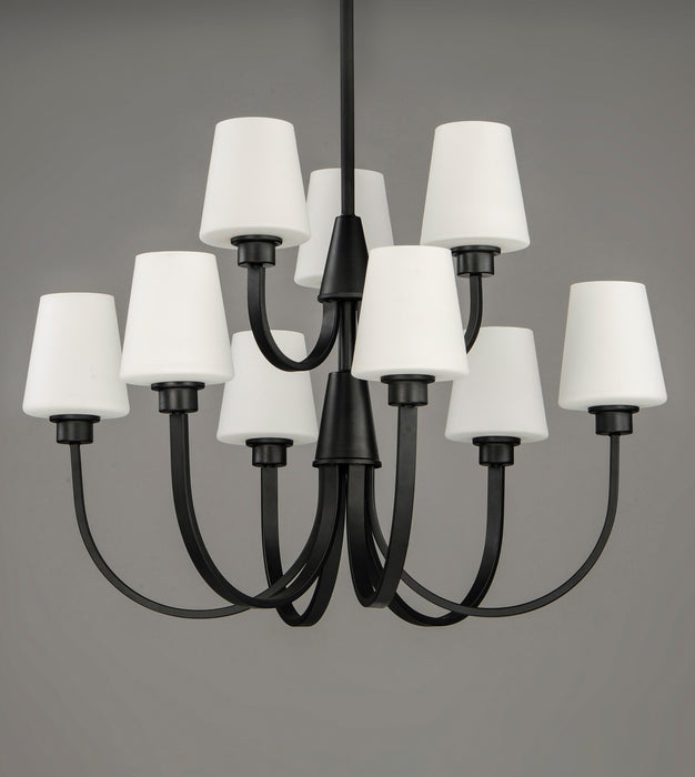 Maxim 11826SWBK Nine Light Chandelier, Black