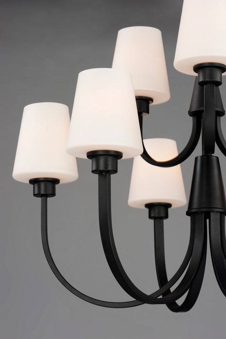 Maxim 11826SWBK Nine Light Chandelier, Black