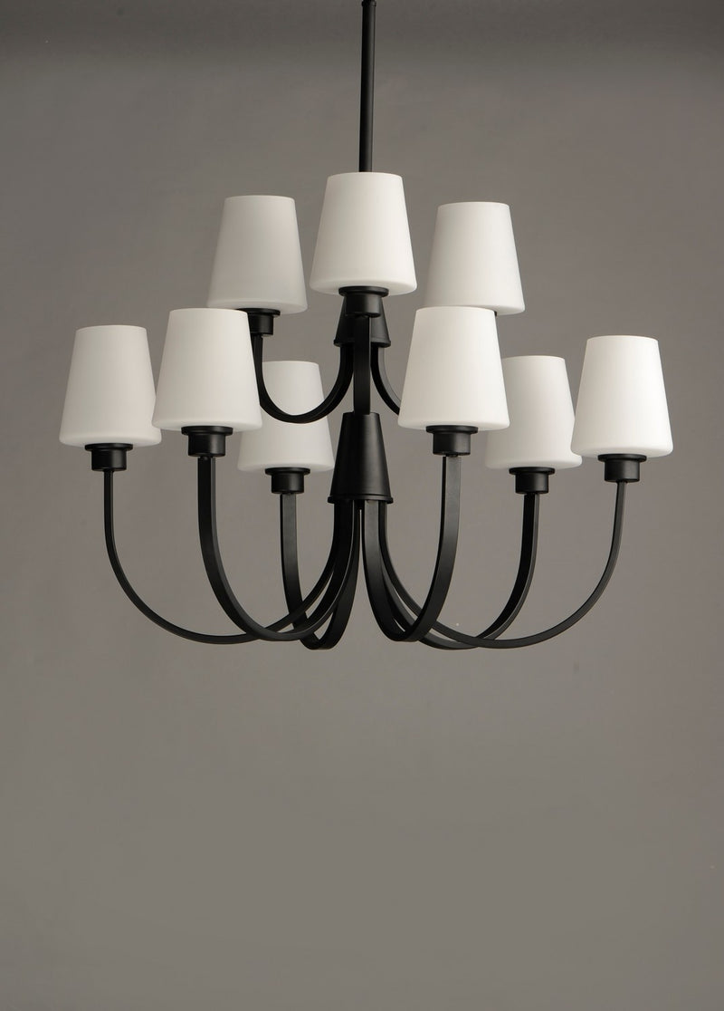 Maxim 11826SWBK Nine Light Chandelier, Black
