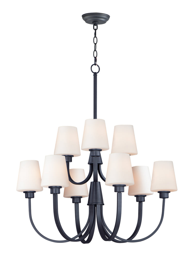 Maxim 11826SWBK Nine Light Chandelier, Black