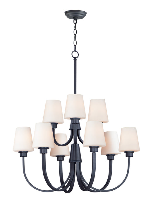 Maxim 11826SWBK Nine Light Chandelier, Black