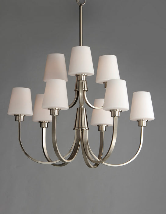 Maxim 11826SWSN Nine Light Chandelier, Satin Nickel