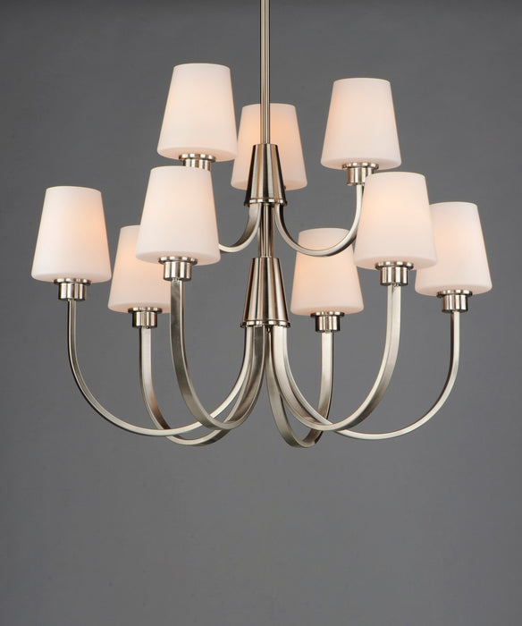 Maxim 11826SWSN Nine Light Chandelier, Satin Nickel